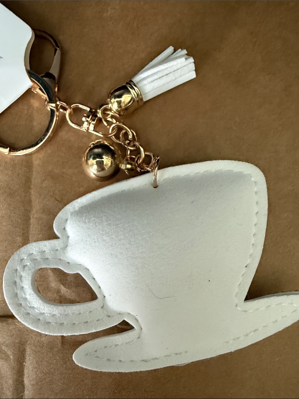 Rhinestone Coffee Cup Keychain Bag Charm NWT - Picture 2 of 2